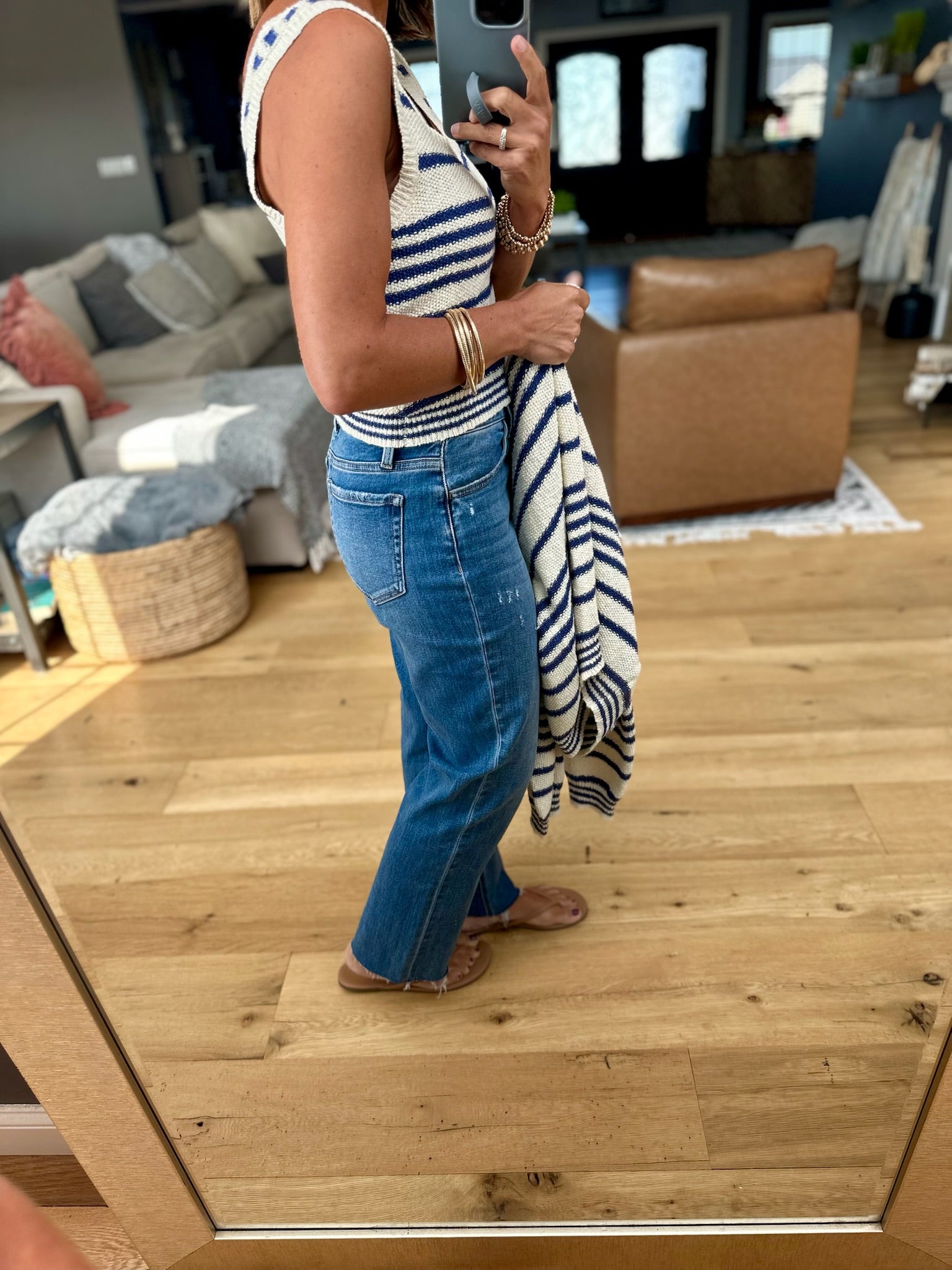 Darling Girl Striped Knit Tank + Cardigan Set-Two Piece Set-By Together-Anna Kaytes Boutique, Women's Fashion Boutique in Grinnell, Iowa