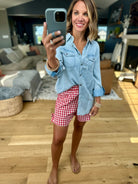 The Cassie Gingham Shorts-Very J-Anna Kaytes Boutique, Women's Fashion Boutique in Grinnell, Iowa
