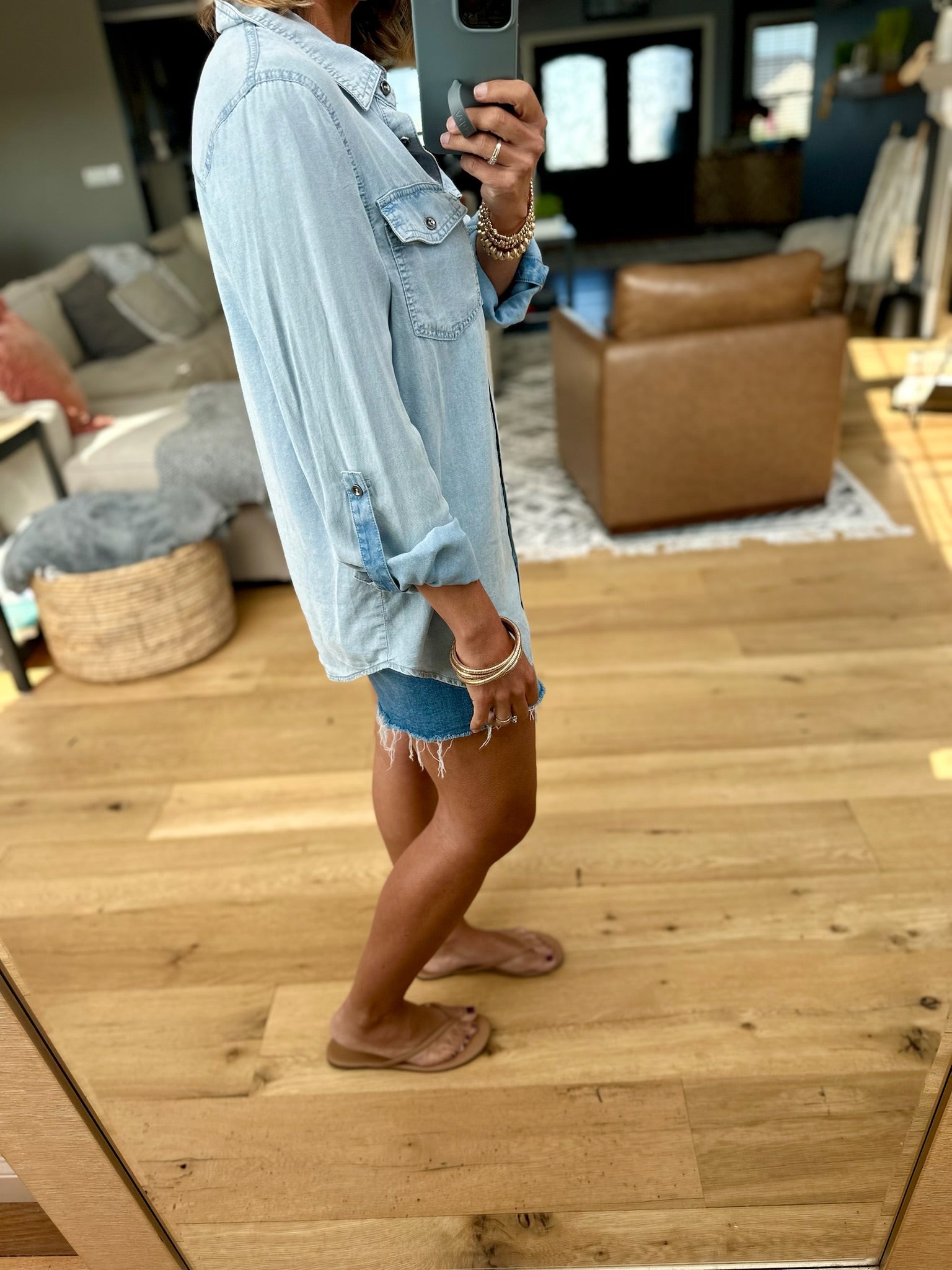 Holding On Tencel Button-Down Top-Doe & Rae-Anna Kaytes Boutique, Women's Fashion Boutique in Grinnell, Iowa