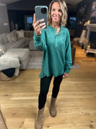 Back & Forth Brushed Fleece Henley - Multiple Options-Long Sleeves-Zenana-Anna Kaytes Boutique, Women's Fashion Boutique in Grinnell, Iowa