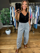 The Cecelia Striped Barrel Pant-Pants-Blu Pepper-Anna Kaytes Boutique, Women's Fashion Boutique in Grinnell, Iowa