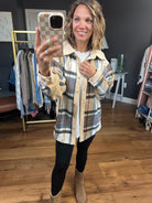 Aspen Nights Textured Plaid Shacket - Camel Multi-Bibi-Anna Kaytes Boutique, Women's Fashion Boutique in Grinnell, Iowa