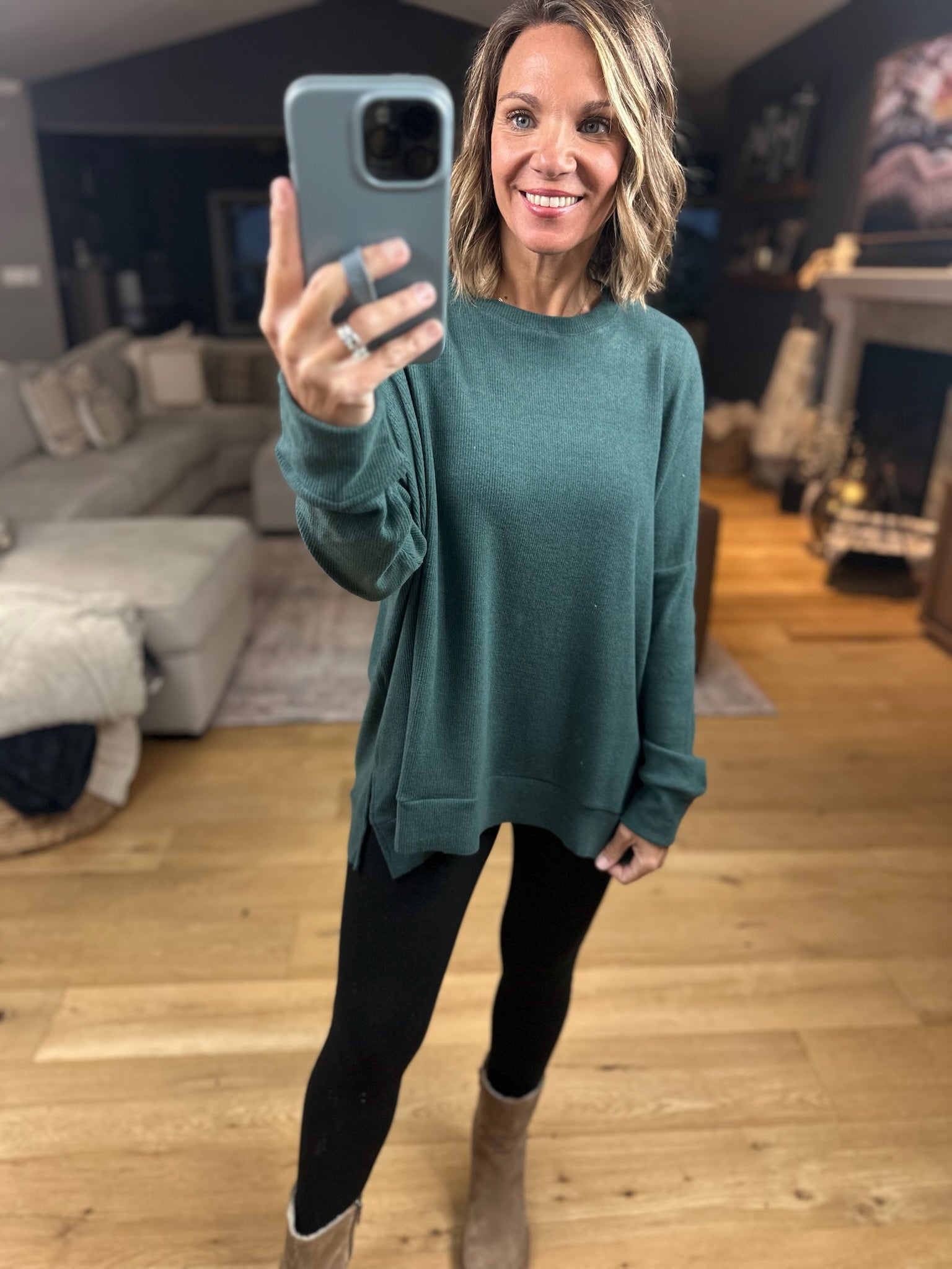 Stick With It Flowy Crew-Sweaters-Wishlist-Anna Kaytes Boutique, Women's Fashion Boutique in Grinnell, Iowa