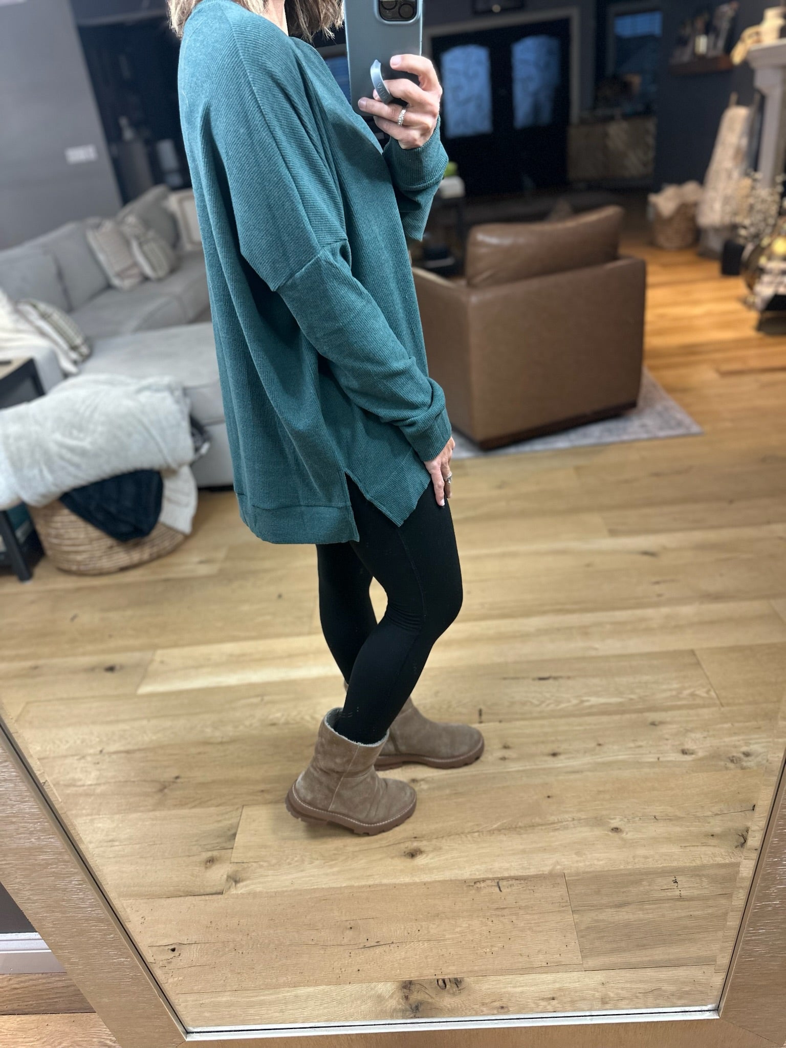 Stick With It Flowy Crew-Sweaters-Wishlist-Anna Kaytes Boutique, Women's Fashion Boutique in Grinnell, Iowa