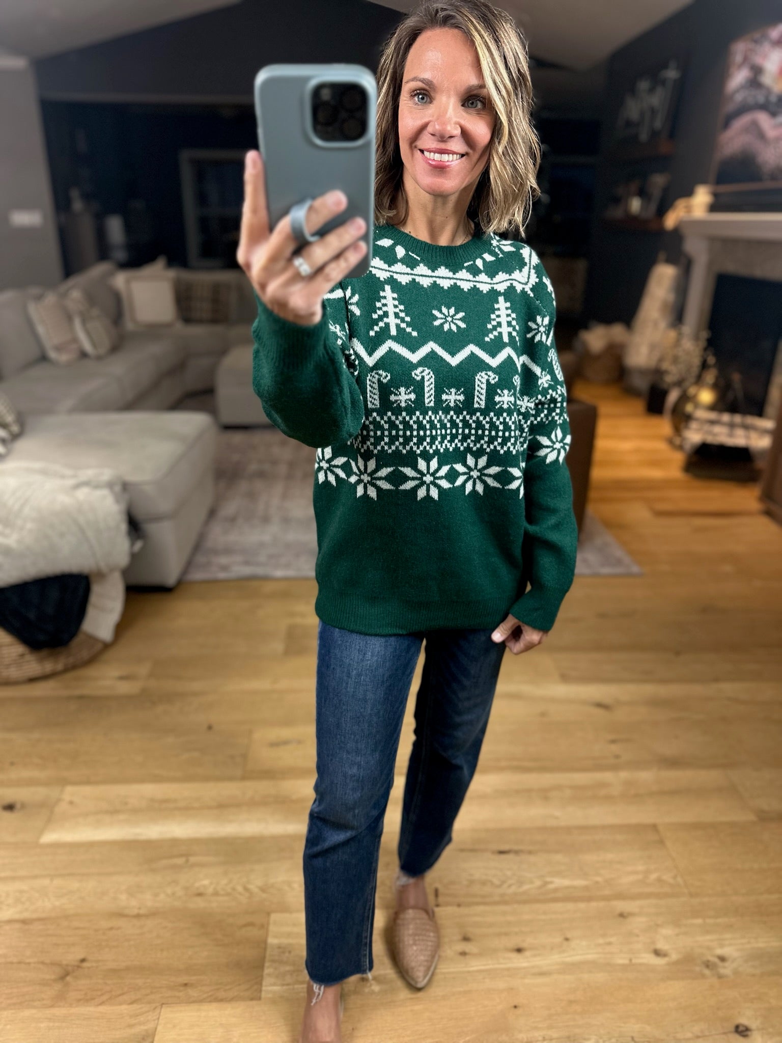 Home For The Holidays Fair Isle Sweater-Sweaters-Doe & Rae-Anna Kaytes Boutique, Women's Fashion Boutique in Grinnell, Iowa
