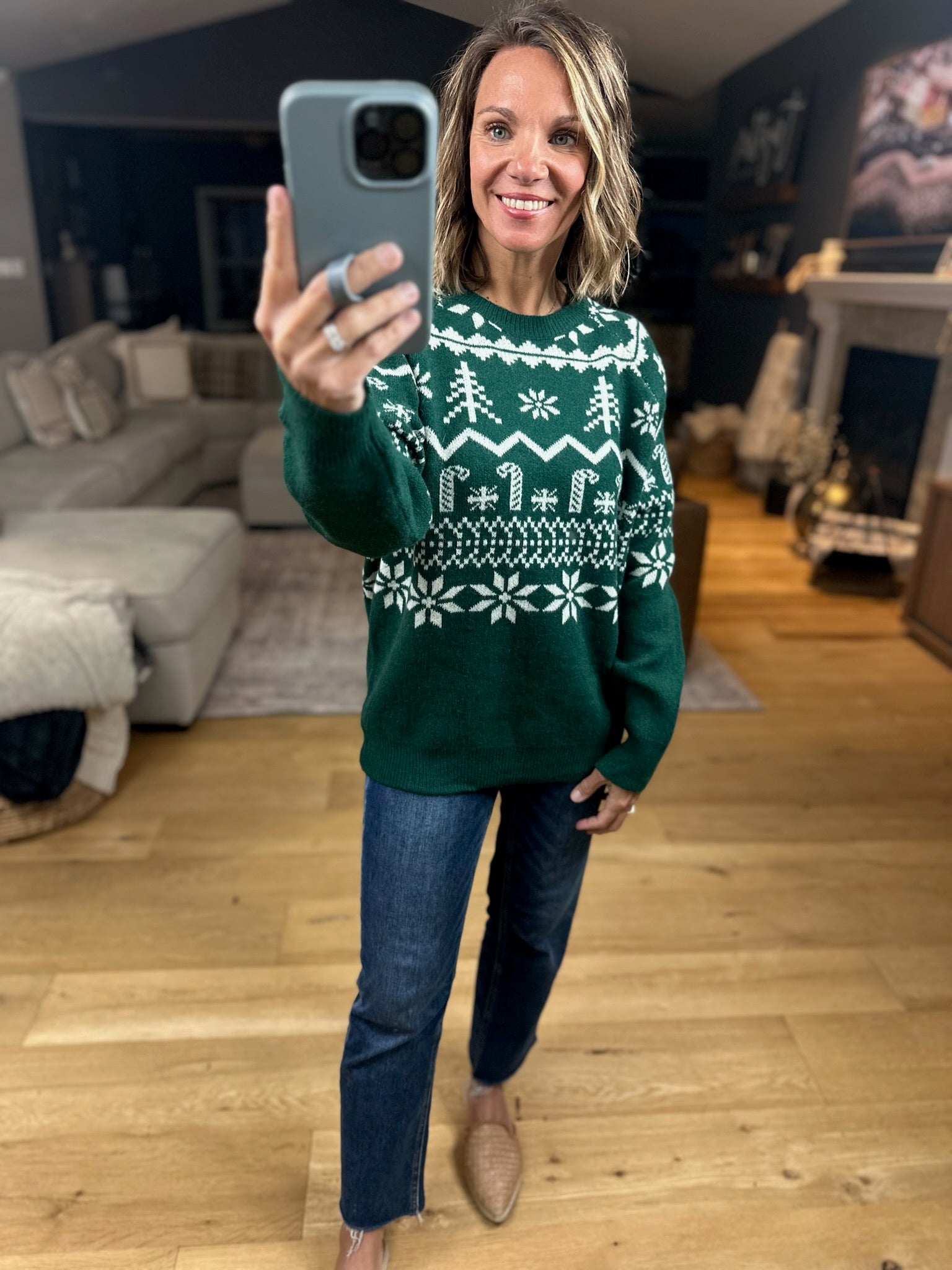 Home For The Holidays Fair Isle Sweater-Sweaters-Doe & Rae-Anna Kaytes Boutique, Women's Fashion Boutique in Grinnell, Iowa