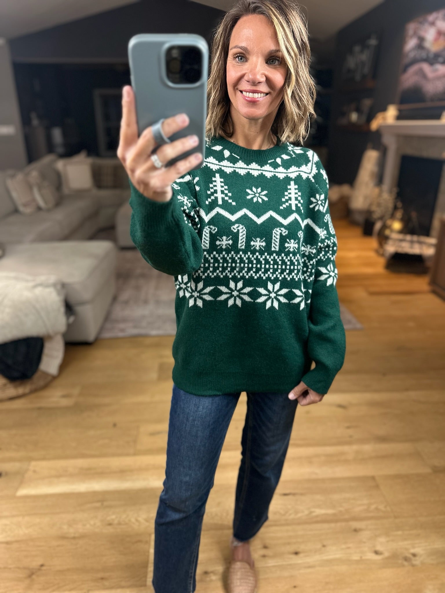 Home For The Holidays Fair Isle Sweater-Sweaters-Doe & Rae-Anna Kaytes Boutique, Women's Fashion Boutique in Grinnell, Iowa