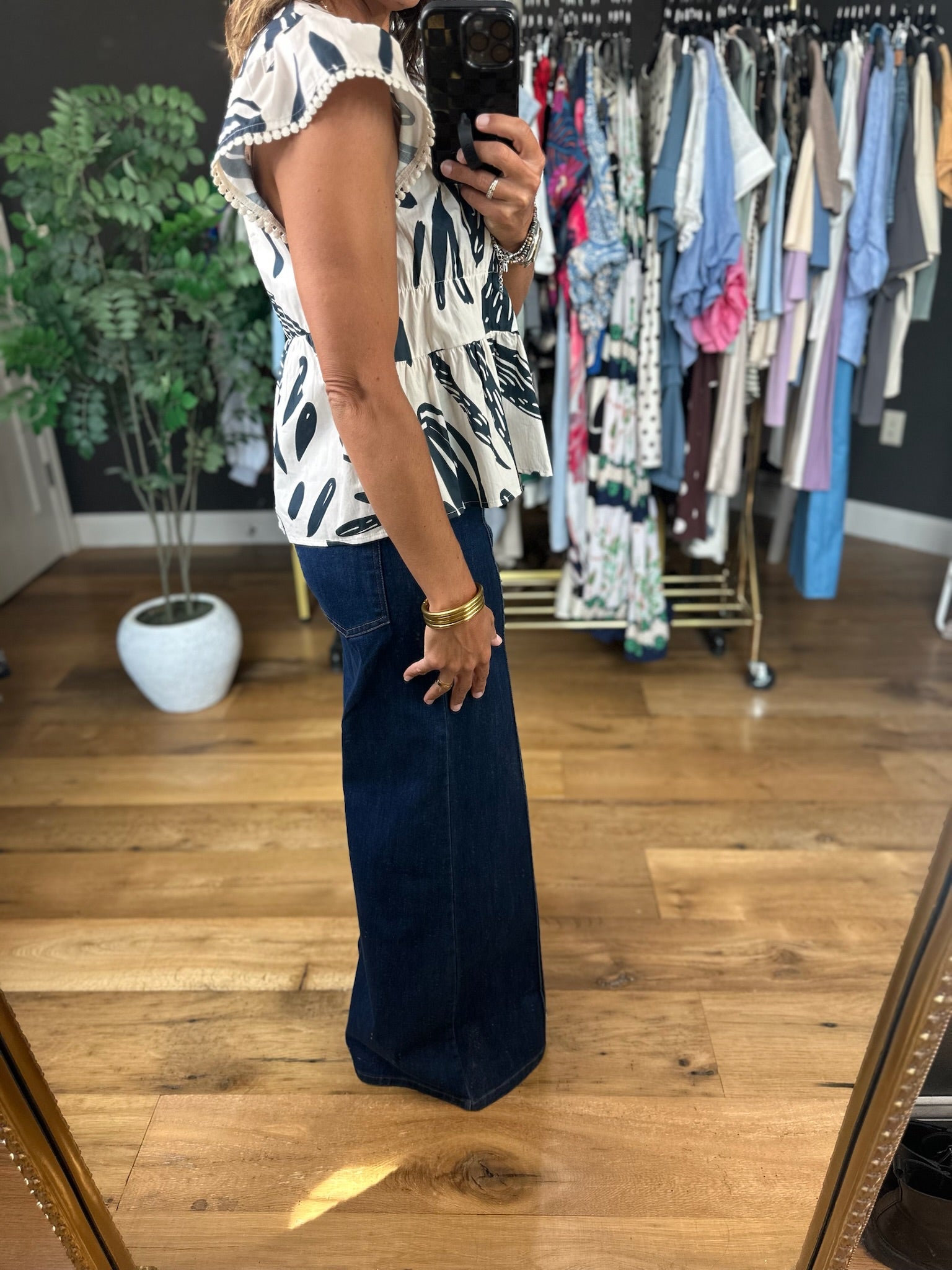Rule The Day Patterned Top-Short Sleeves-THML-Anna Kaytes Boutique, Women's Fashion Boutique in Grinnell, Iowa