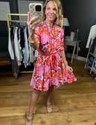 Join The Club Floral Dress - Red-Entro-Anna Kaytes Boutique, Women's Fashion Boutique in Grinnell, Iowa