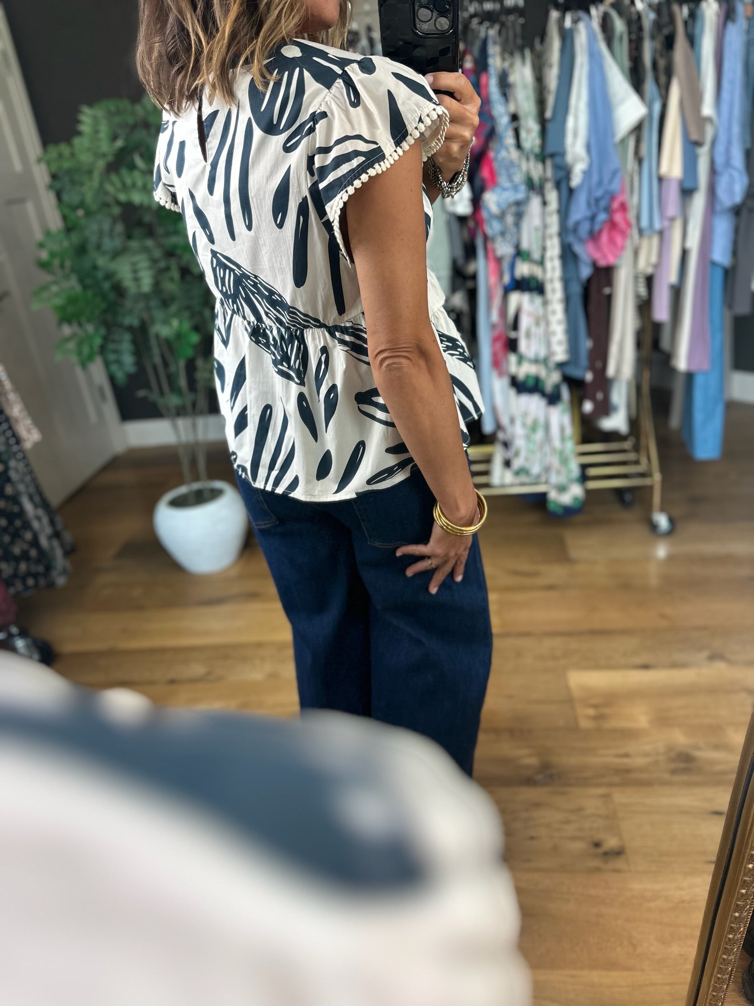 Rule The Day Patterned Top-Short Sleeves-THML-Anna Kaytes Boutique, Women's Fashion Boutique in Grinnell, Iowa