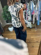 Rule The Day Patterned Top-Short Sleeves-THML-Anna Kaytes Boutique, Women's Fashion Boutique in Grinnell, Iowa