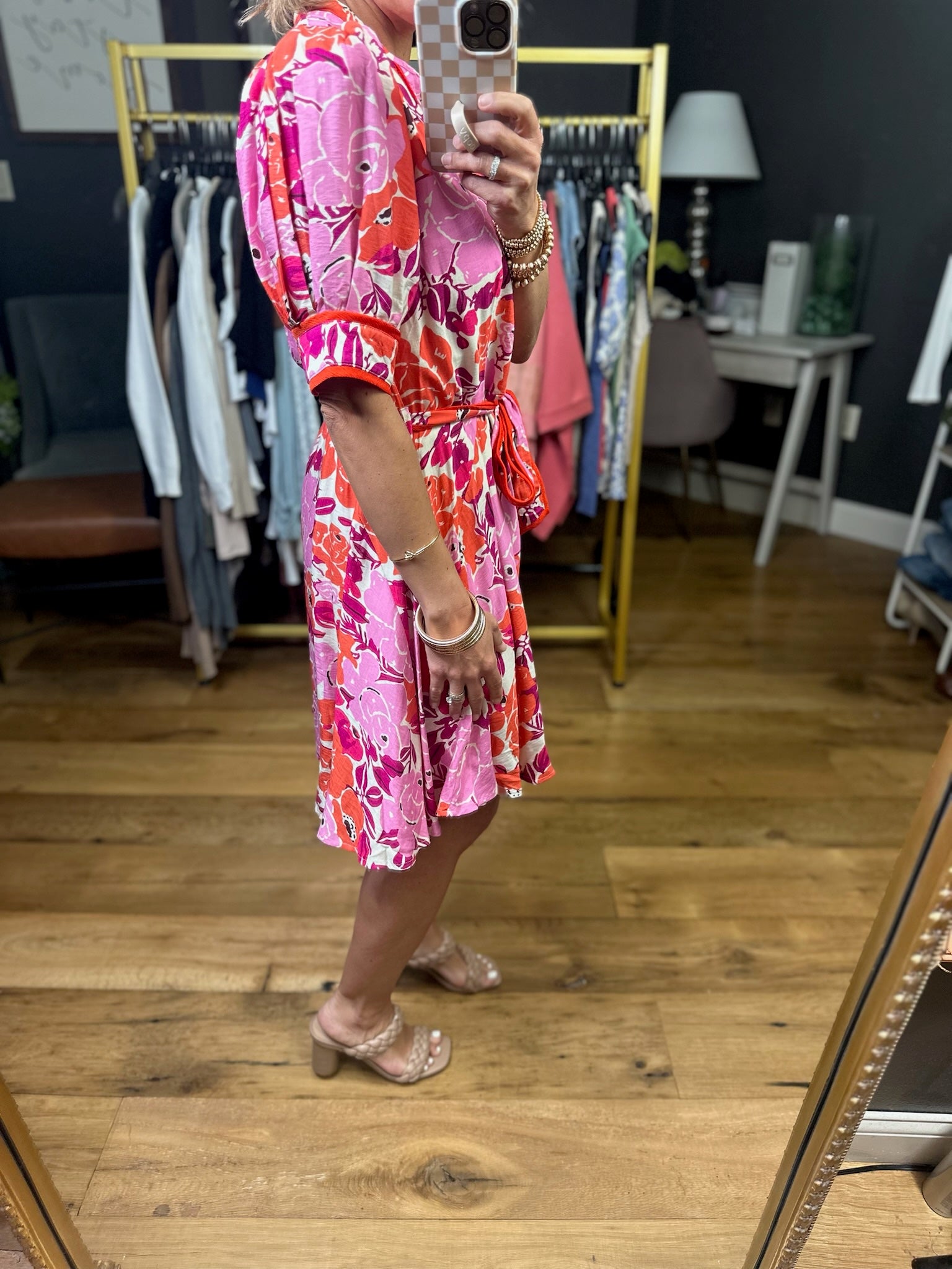 Join The Club Floral Dress - Red-Entro-Anna Kaytes Boutique, Women's Fashion Boutique in Grinnell, Iowa