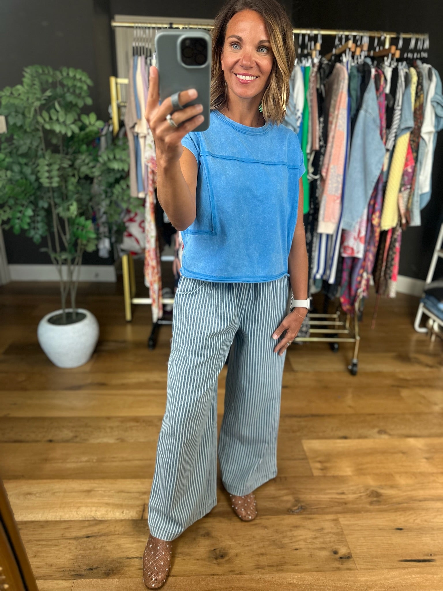 In My Time Striped Wide-Leg Pant-Pants-Umgee-Anna Kaytes Boutique, Women's Fashion Boutique in Grinnell, Iowa