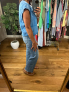 Blue Crush Raw Hem Washed Tee-Short Sleeves-Anna Kaytes Boutique-Anna Kaytes Boutique, Women's Fashion Boutique in Grinnell, Iowa