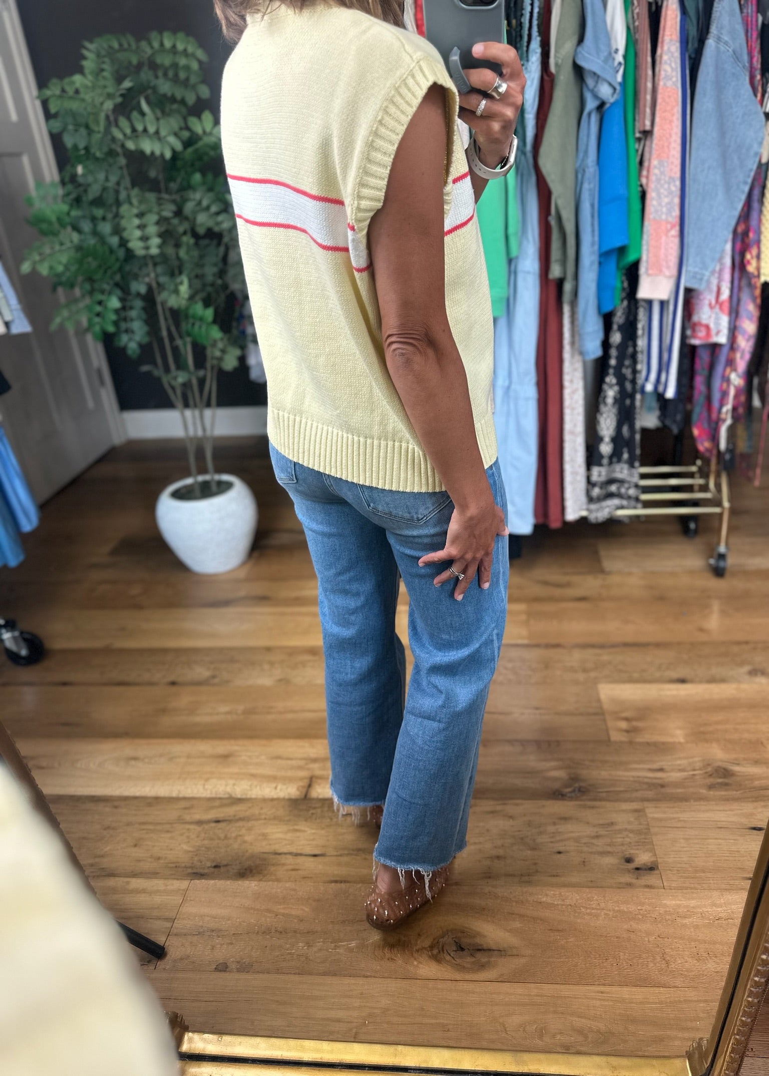 More Often Stripe-Detail Knit Top-Short Sleeves-Wishlist-Anna Kaytes Boutique, Women's Fashion Boutique in Grinnell, Iowa
