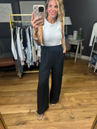 The Christina Wide-Leg Trouser Pant - Black-Staccato-Anna Kaytes Boutique, Women's Fashion Boutique in Grinnell, Iowa