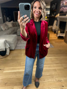 Matters Most Velvet Blazer-Sweaters-Skies Are Blue-Anna Kaytes Boutique, Women's Fashion Boutique in Grinnell, Iowa