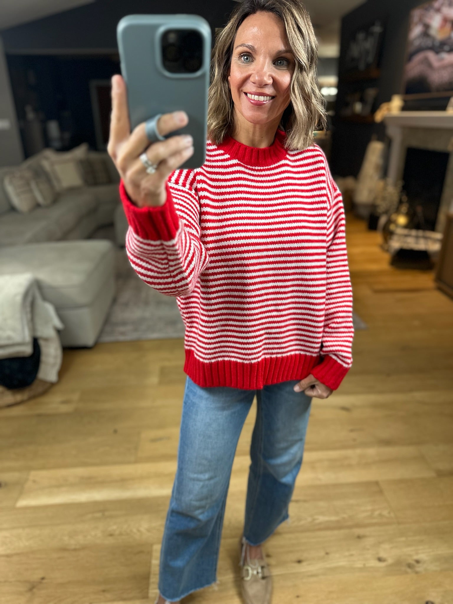 Soft Spoken Striped Crew Sweater-Sweaters-Wishlist-Anna Kaytes Boutique, Women's Fashion Boutique in Grinnell, Iowa
