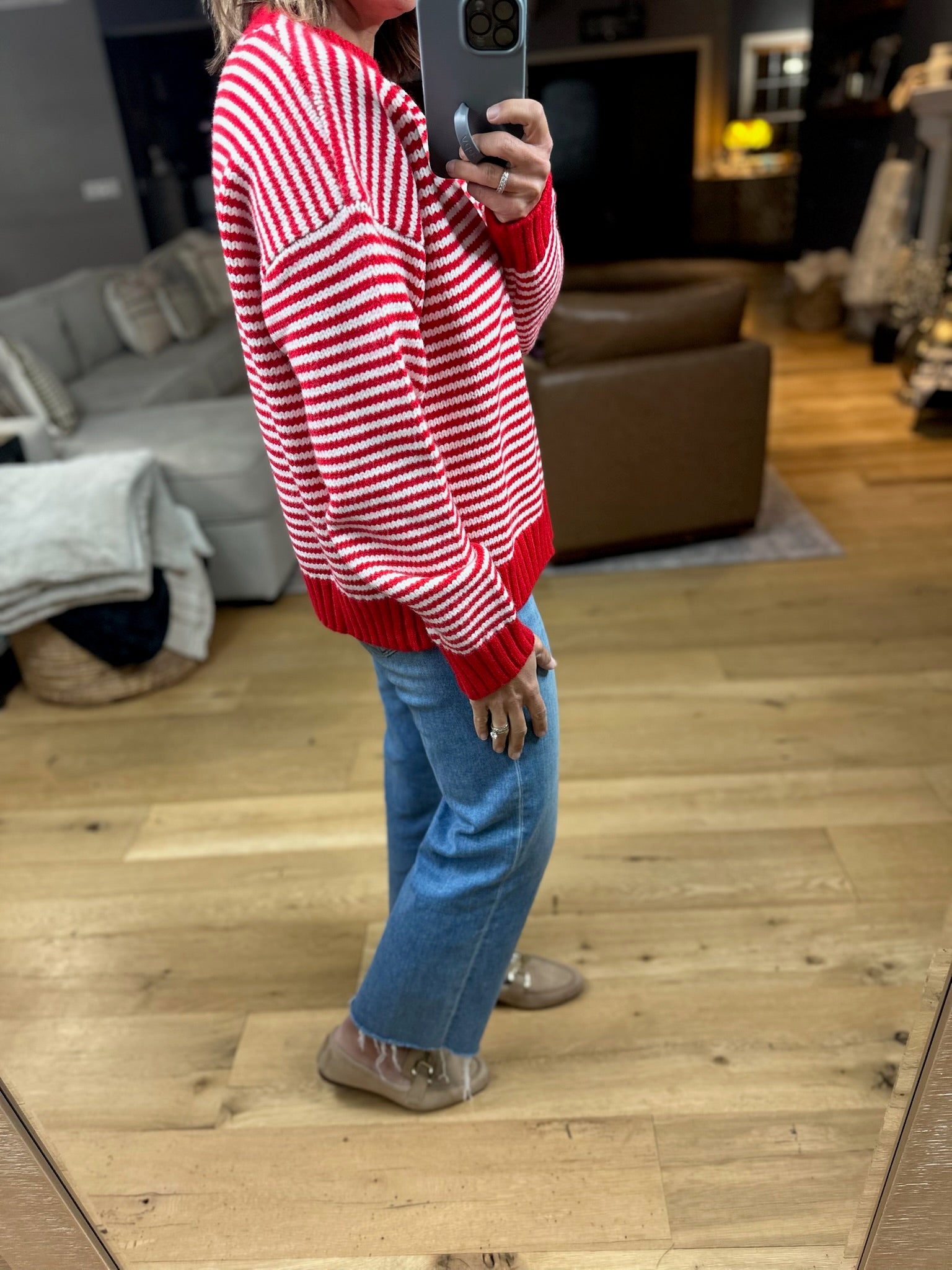 Soft Spoken Striped Crew Sweater-Sweaters-Wishlist-Anna Kaytes Boutique, Women's Fashion Boutique in Grinnell, Iowa