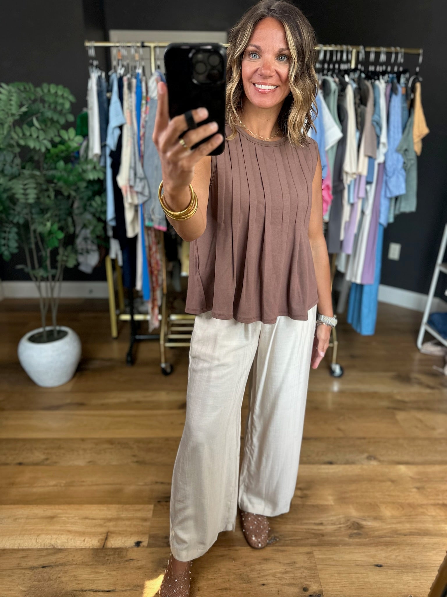 Softer Season Pleated Top-Sleeveless-By Together-Anna Kaytes Boutique, Women's Fashion Boutique in Grinnell, Iowa