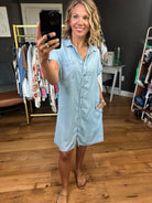 Perfect For You Button-Down Tencel Dress - Light Wash-Dresses-Be Cool-Anna Kaytes Boutique, Women's Fashion Boutique in Grinnell, Iowa