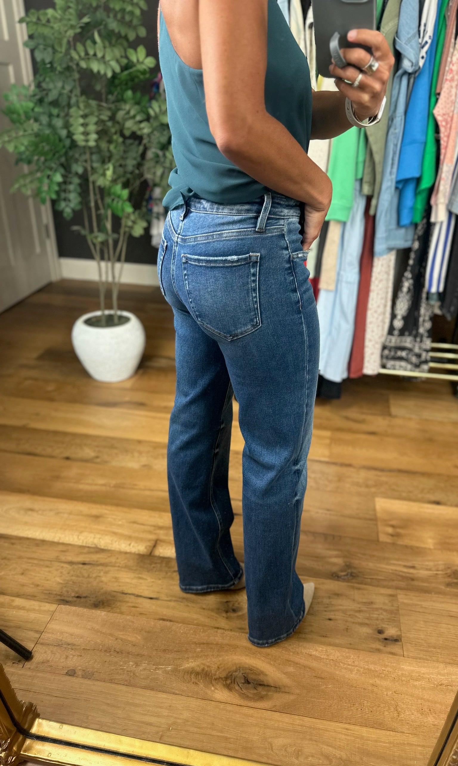 The Leslie High-Rise Slim-Wide Denim-Jeans-Vervet-Anna Kaytes Boutique, Women's Fashion Boutique in Grinnell, Iowa