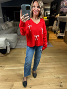 Finishing Touches Bow-Detail Sweater-Sweaters-Wishlist-Anna Kaytes Boutique, Women's Fashion Boutique in Grinnell, Iowa