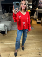 Finishing Touches Bow-Detail Sweater-Sweaters-Wishlist-Anna Kaytes Boutique, Women's Fashion Boutique in Grinnell, Iowa