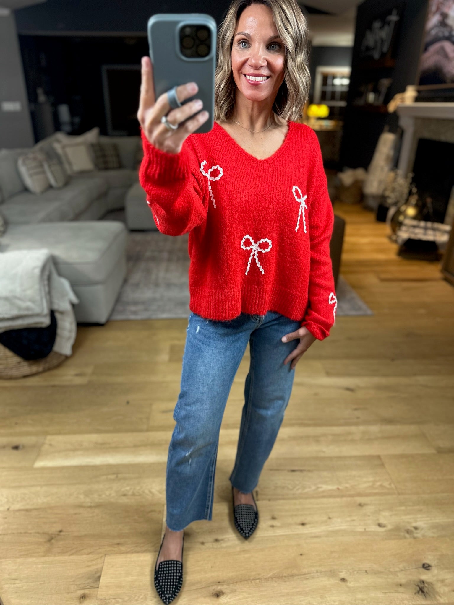 Finishing Touches Bow-Detail Sweater-Sweaters-Wishlist-Anna Kaytes Boutique, Women's Fashion Boutique in Grinnell, Iowa