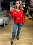 Finishing Touches Bow-Detail Sweater-Sweaters-Wishlist-Anna Kaytes Boutique, Women's Fashion Boutique in Grinnell, Iowa