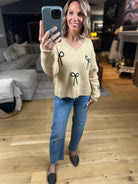 Finishing Touches Bow-Detail Sweater-Sweaters-Wishlist-Anna Kaytes Boutique, Women's Fashion Boutique in Grinnell, Iowa