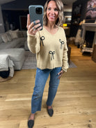 Finishing Touches Bow-Detail Sweater-Sweaters-Wishlist-Anna Kaytes Boutique, Women's Fashion Boutique in Grinnell, Iowa