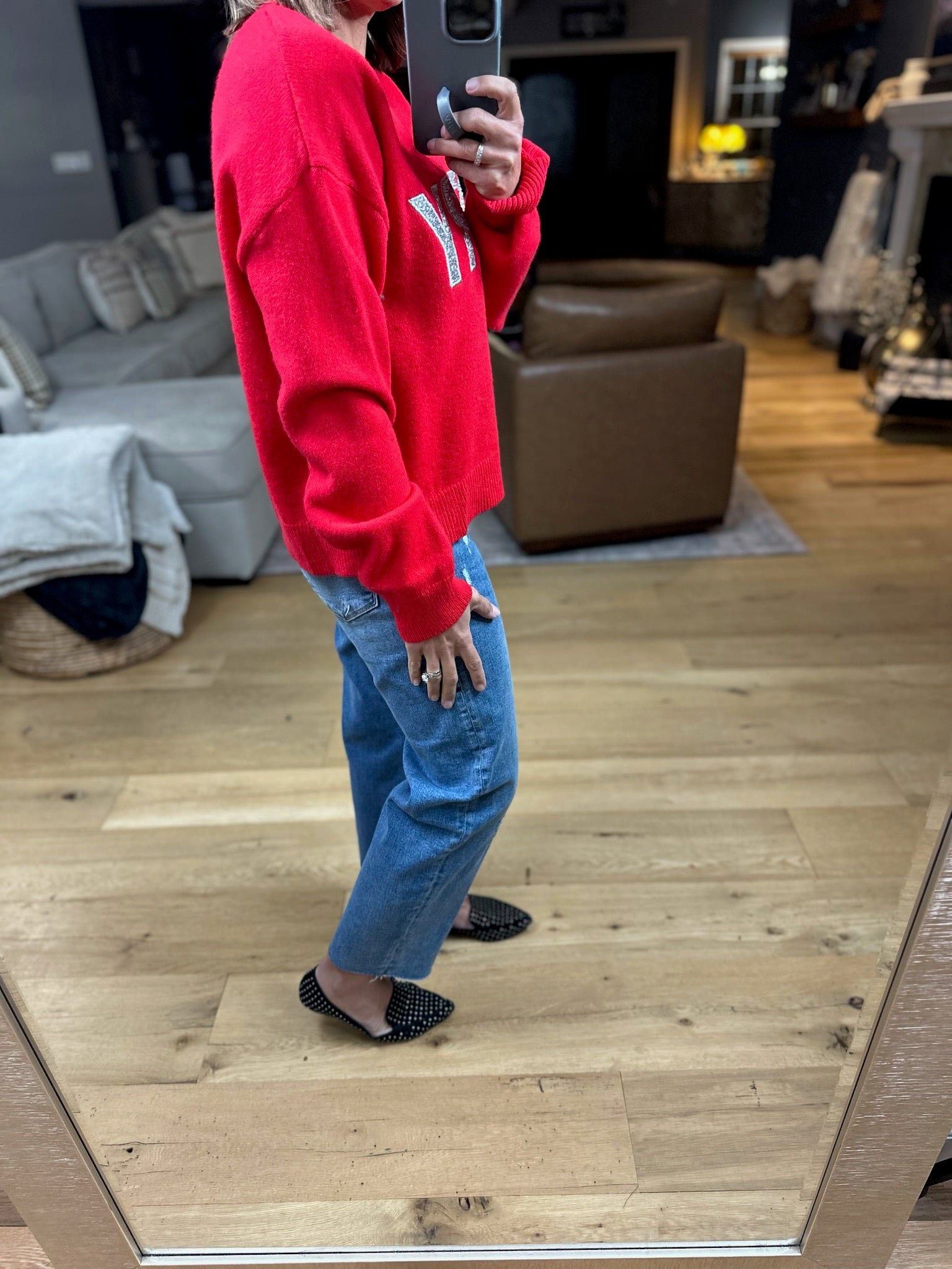 MERRY Crew Sweater-Sweaters-Wishlist-Anna Kaytes Boutique, Women's Fashion Boutique in Grinnell, Iowa