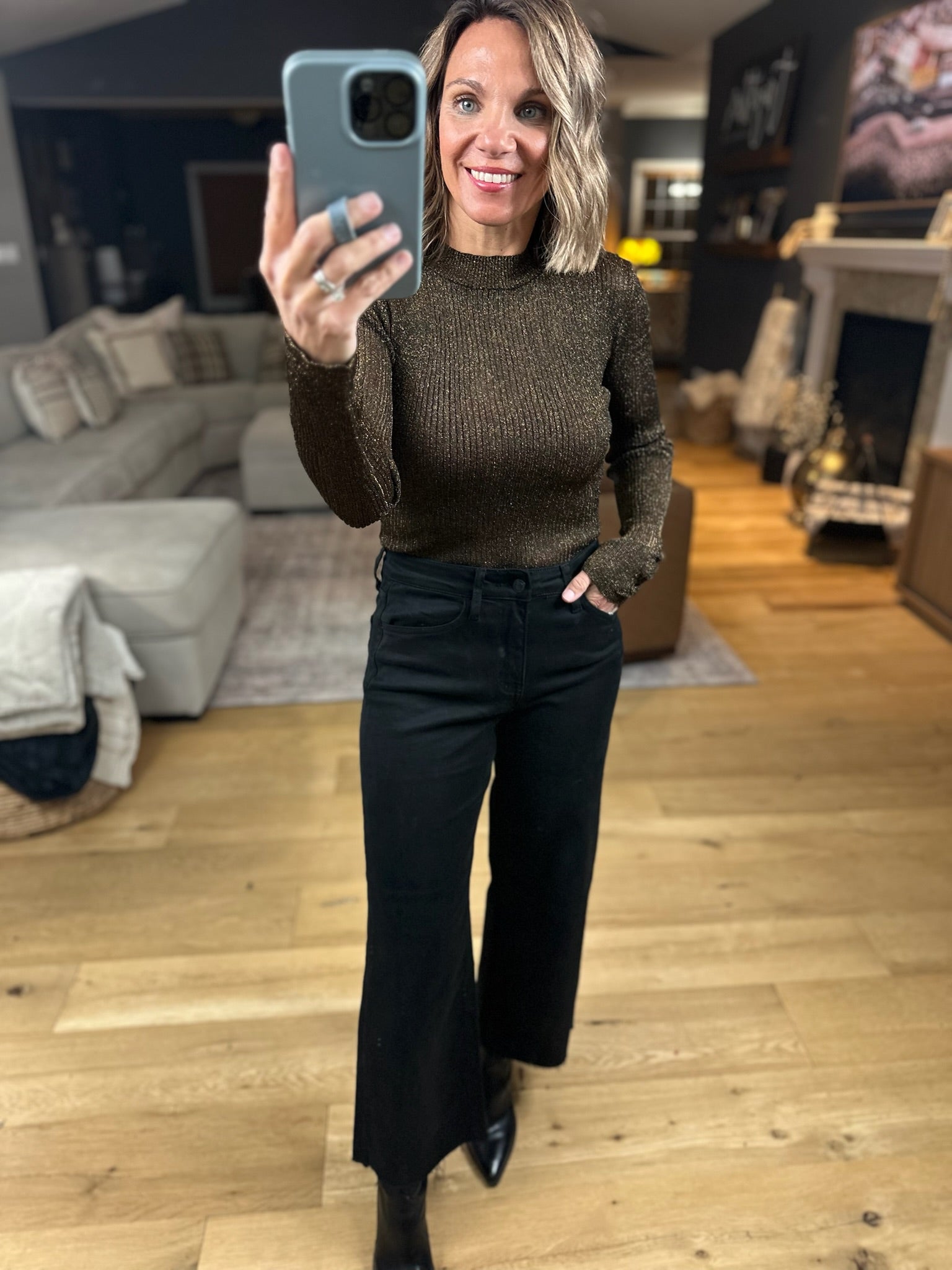 The Right Harmony Textured Bodysuit-Long Sleeves-By Together-Anna Kaytes Boutique, Women's Fashion Boutique in Grinnell, Iowa