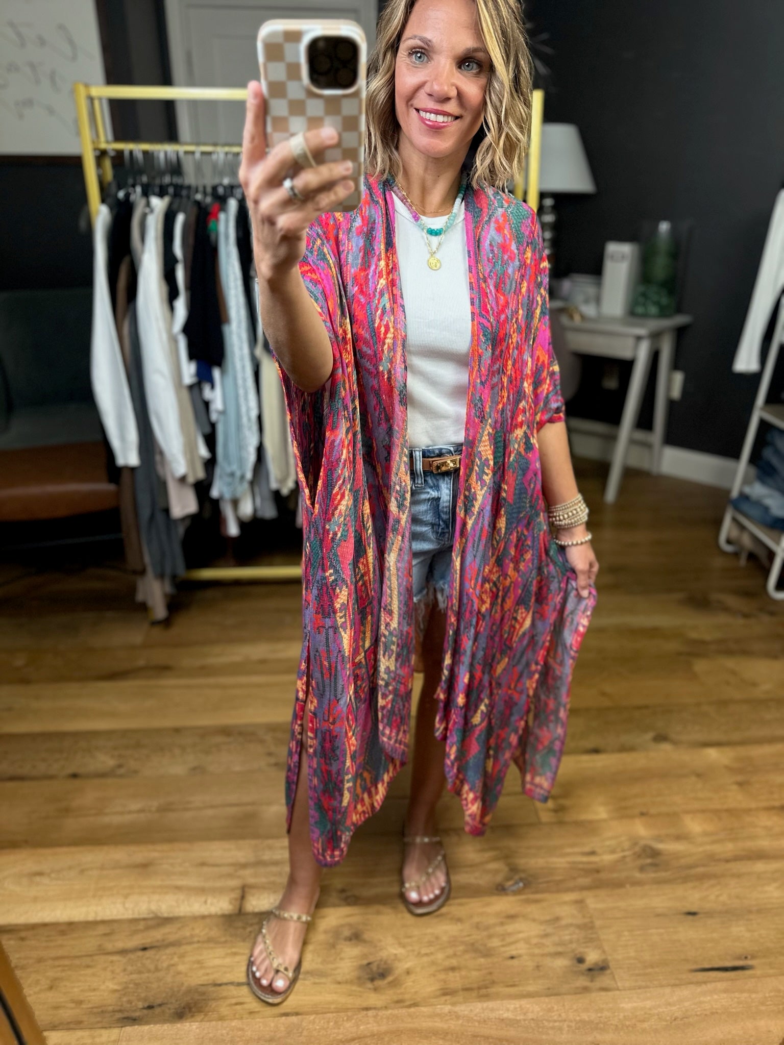 Right Here In Paradise Kimono - Multi-Urbanista-Anna Kaytes Boutique, Women's Fashion Boutique in Grinnell, Iowa