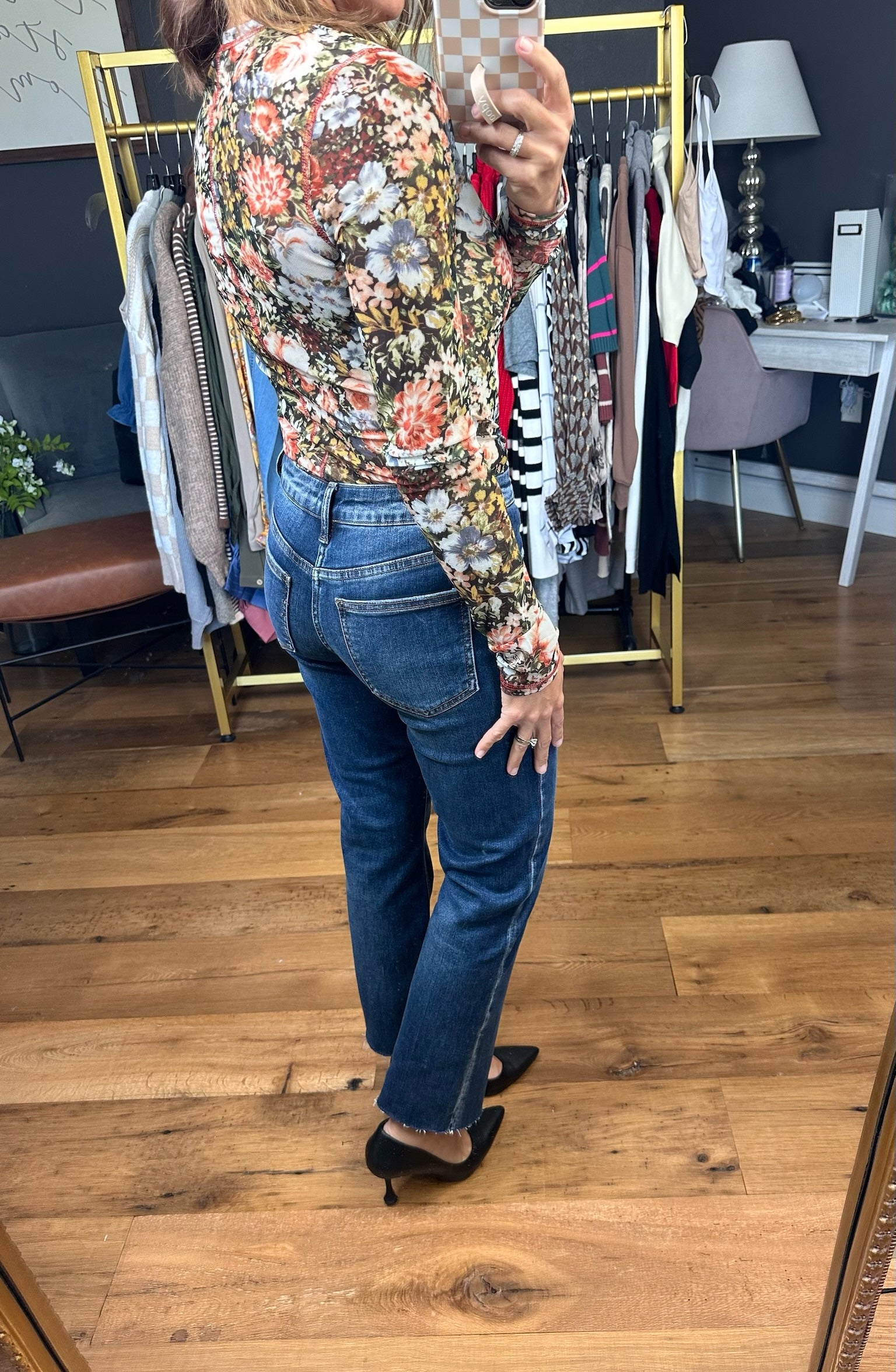 Blooming In Essence Long Sleeve Top - Black-La Miel-Anna Kaytes Boutique, Women's Fashion Boutique in Grinnell, Iowa