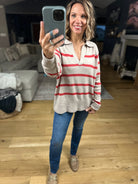 Conventional Holiday V-Neck Sweater-Sweaters-By Together-Anna Kaytes Boutique, Women's Fashion Boutique in Grinnell, Iowa