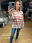 Conventional Holiday V-Neck Sweater-Sweaters-By Together-Anna Kaytes Boutique, Women's Fashion Boutique in Grinnell, Iowa