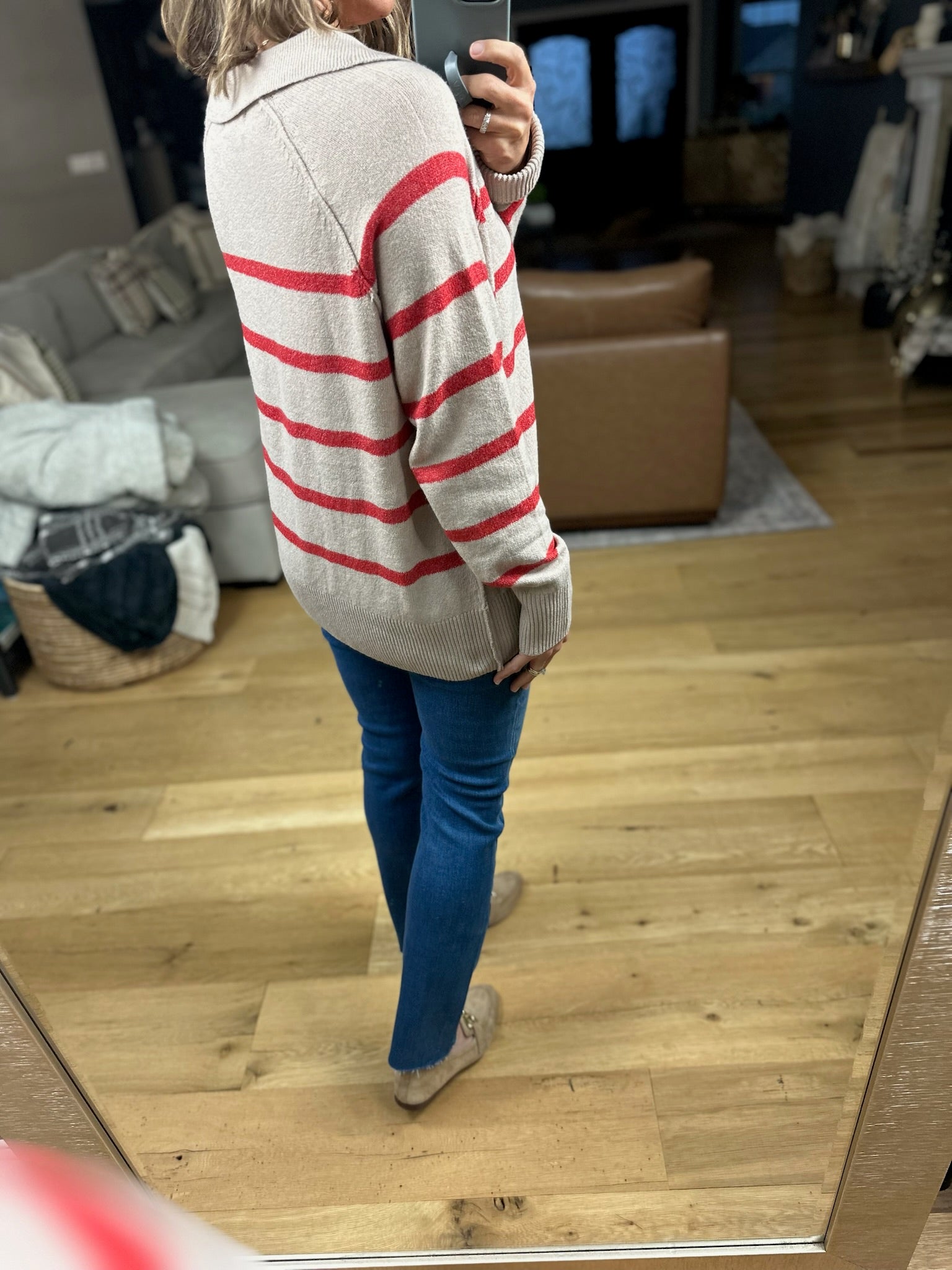 Conventional Holiday V-Neck Sweater-Sweaters-By Together-Anna Kaytes Boutique, Women's Fashion Boutique in Grinnell, Iowa