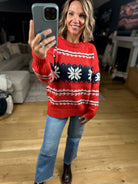 Festive Moods Fair Isle Knit Sweater-Sweaters-Staccato-Anna Kaytes Boutique, Women's Fashion Boutique in Grinnell, Iowa