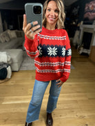 Festive Moods Fair Isle Knit Sweater-Sweaters-Staccato-Anna Kaytes Boutique, Women's Fashion Boutique in Grinnell, Iowa
