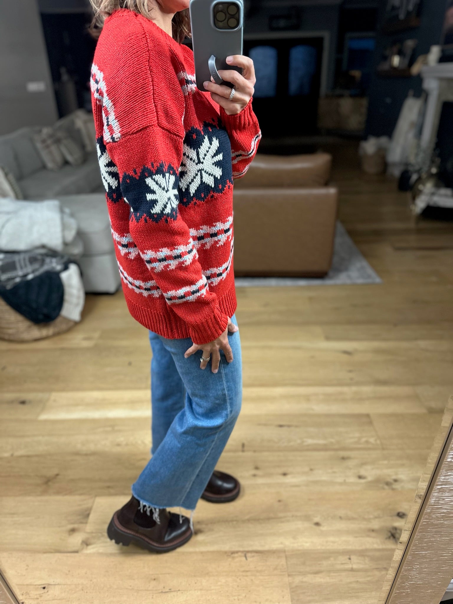 Festive Moods Fair Isle Knit Sweater-Sweaters-Staccato-Anna Kaytes Boutique, Women's Fashion Boutique in Grinnell, Iowa