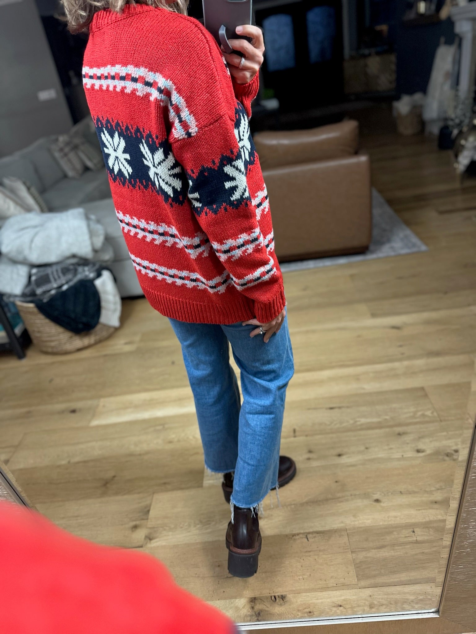 Festive Moods Fair Isle Knit Sweater-Sweaters-Staccato-Anna Kaytes Boutique, Women's Fashion Boutique in Grinnell, Iowa
