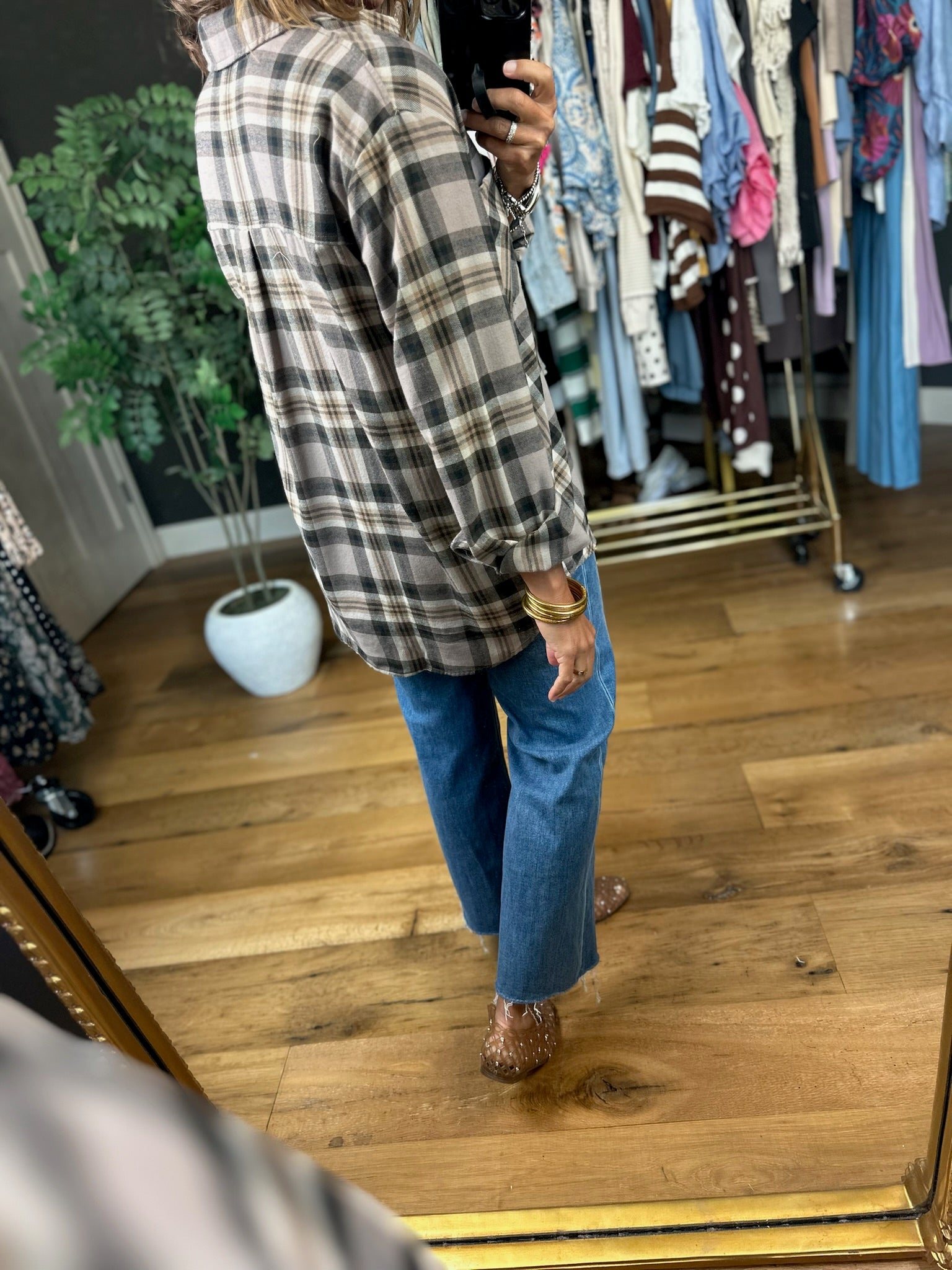 Fireside Chat Plaid Button-Down-Long Sleeves-be cool-Anna Kaytes Boutique, Women's Fashion Boutique in Grinnell, Iowa
