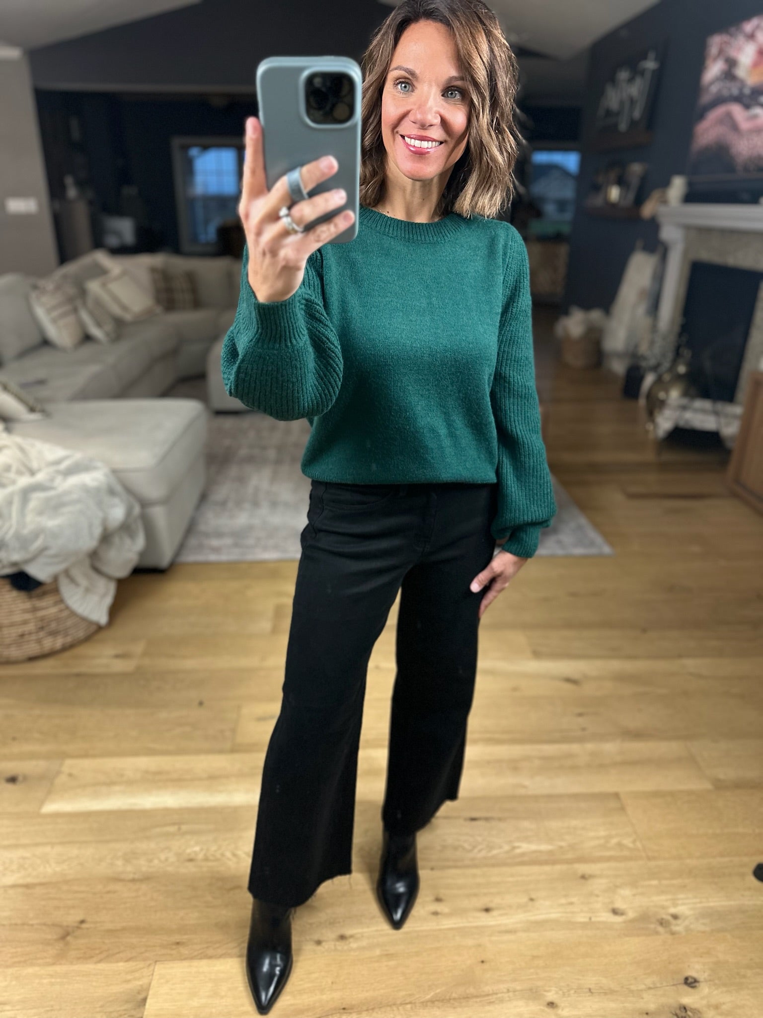 Made For The Moment Ribbed Sleeve Sweater-Sweaters-& Merci-Anna Kaytes Boutique, Women's Fashion Boutique in Grinnell, Iowa