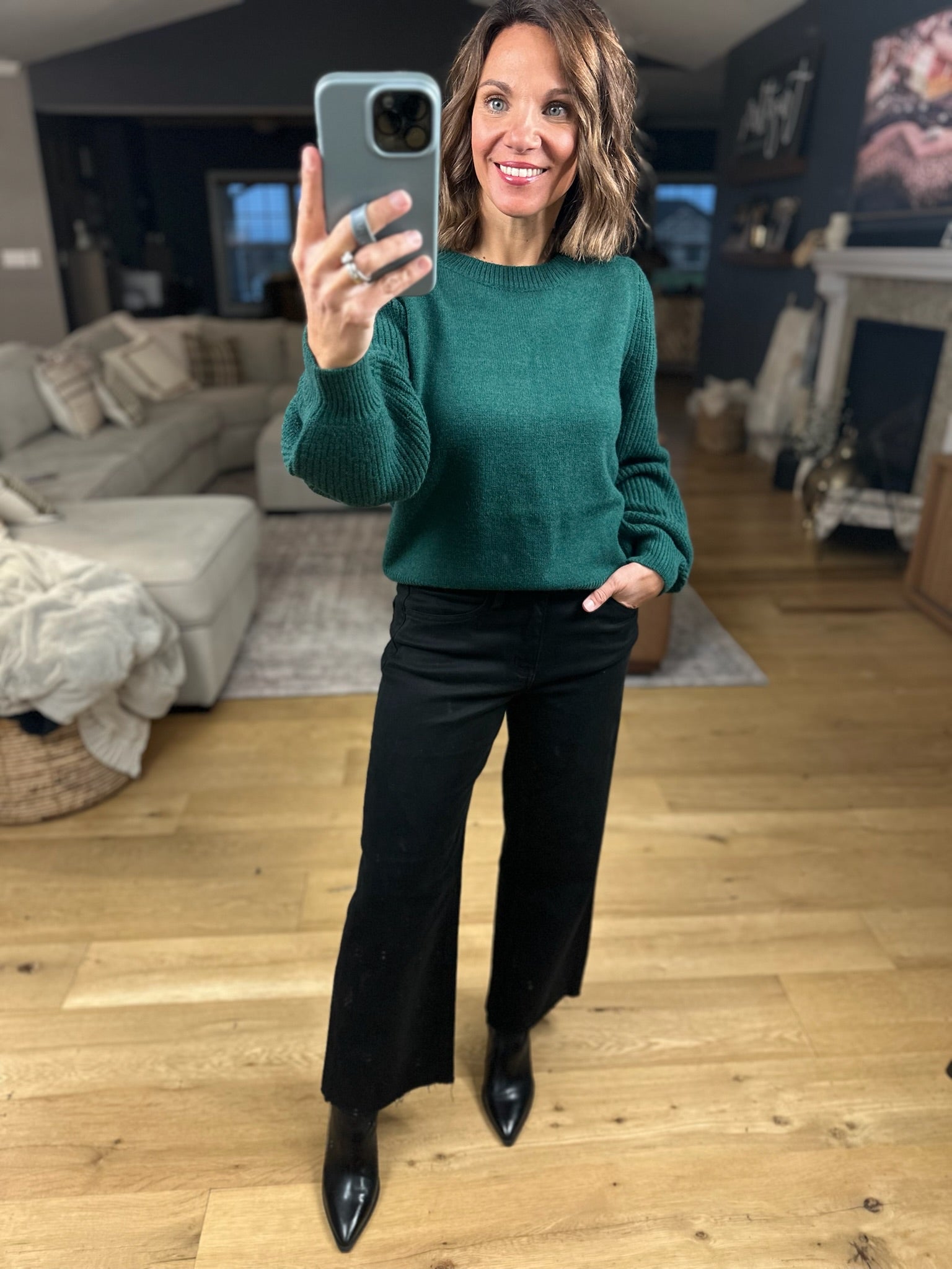 Made For The Moment Ribbed Sleeve Sweater-Sweaters-& Merci-Anna Kaytes Boutique, Women's Fashion Boutique in Grinnell, Iowa