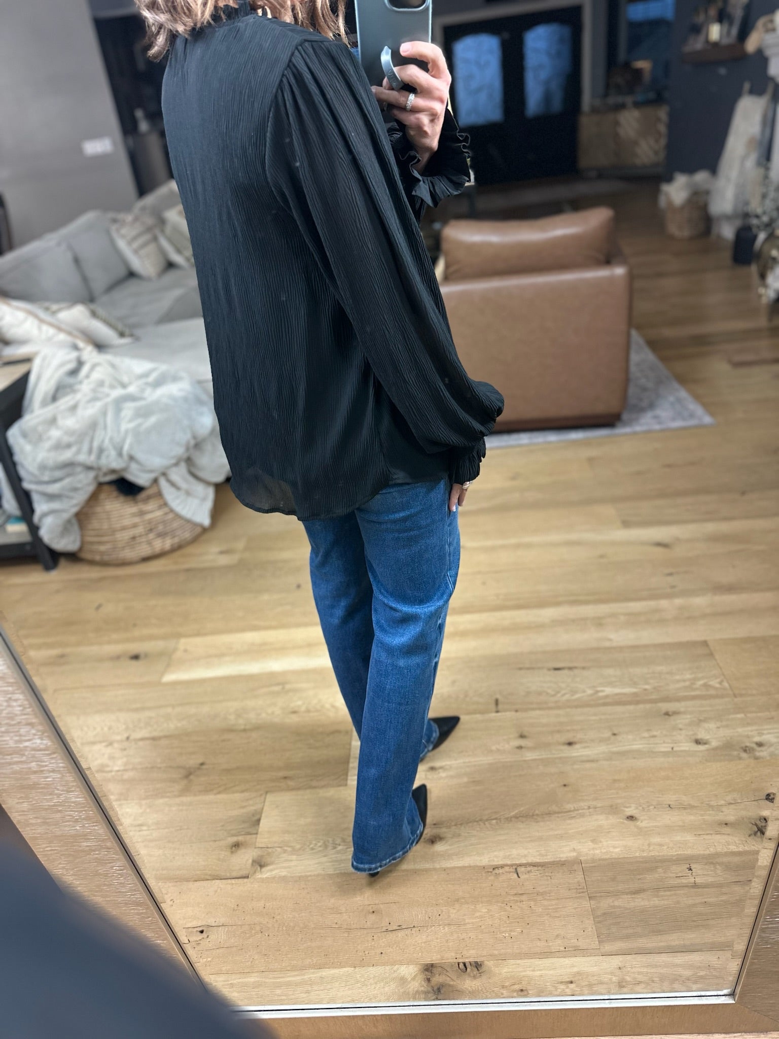 What You Miss Textured Top-Long Sleeves-Jodifl-Anna Kaytes Boutique, Women's Fashion Boutique in Grinnell, Iowa