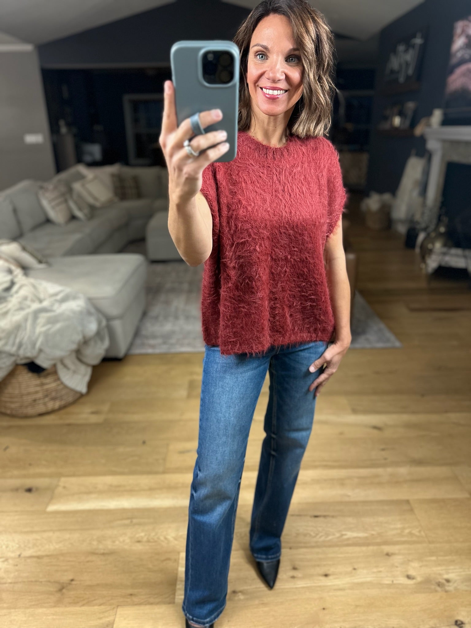 No Rush Short Sleeve Bow-Back Sweater-Sweaters-Wishlist-Anna Kaytes Boutique, Women's Fashion Boutique in Grinnell, Iowa