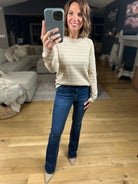 Day Dreamer Striped Crew Sweater-Sweaters-Staccato-Anna Kaytes Boutique, Women's Fashion Boutique in Grinnell, Iowa