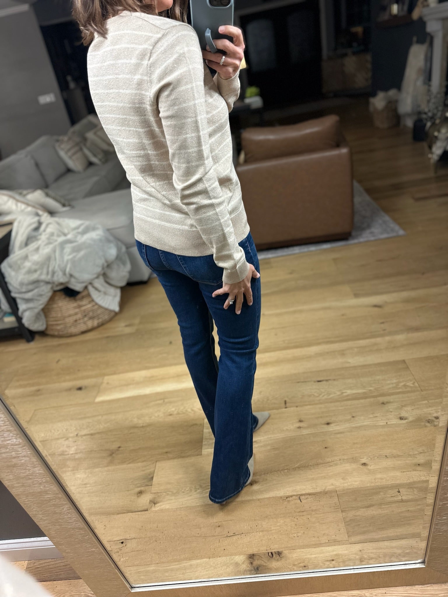 Day Dreamer Striped Crew Sweater-Sweaters-Staccato-Anna Kaytes Boutique, Women's Fashion Boutique in Grinnell, Iowa